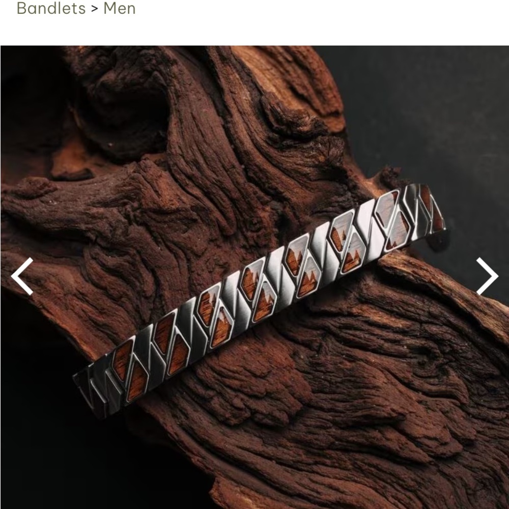 **NEW! 🖤Holzkern‎ Men's Bandlets walnut & silver - WATERPROOF